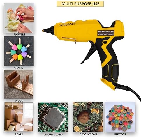 RUBAST Heavy Duty Hot Glue Gun with 60100W Dual Power and 2 Nozzles