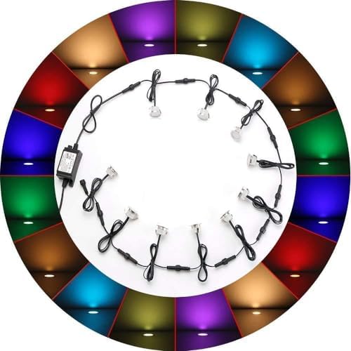 Sumaote 10 Pack LED Deck Light Kit IP67 Waterproof