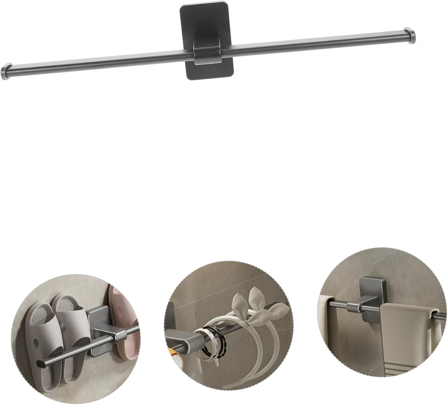 PRETYZOOM Wall Mounted Towel Rack No Drill
