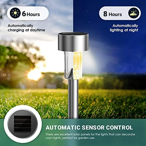 GIGALUMI 16 Pack Solar Path Lights Outdoor