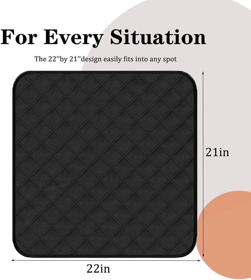 RIQINXIN Waterproof Chair Pads 2Pcs 4-Layer Design 21x22in Blue