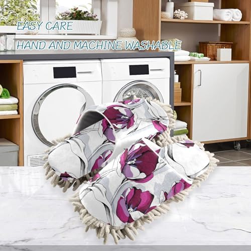 Sinestour Tulips Mop Slippers for Floor Cleaning