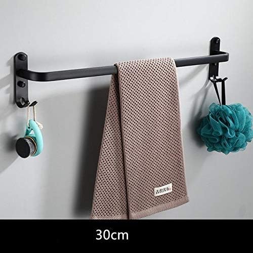 TYZK Wall-Mounted Towel Rack Matte Black 30-50 CM Space-Saving