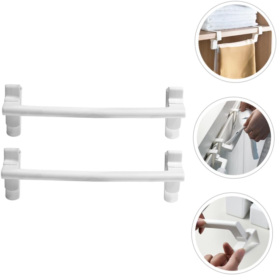 2Pcs No Drill Cabinet Towel Rack for Space Saving Kitchen Bathroom Use