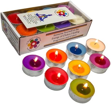 Chakra Colored Scented Tealight Candles 16 Pcs