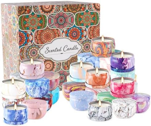 Scented Candles Gift Set 36 Pack Soy Wax Aromatherapy