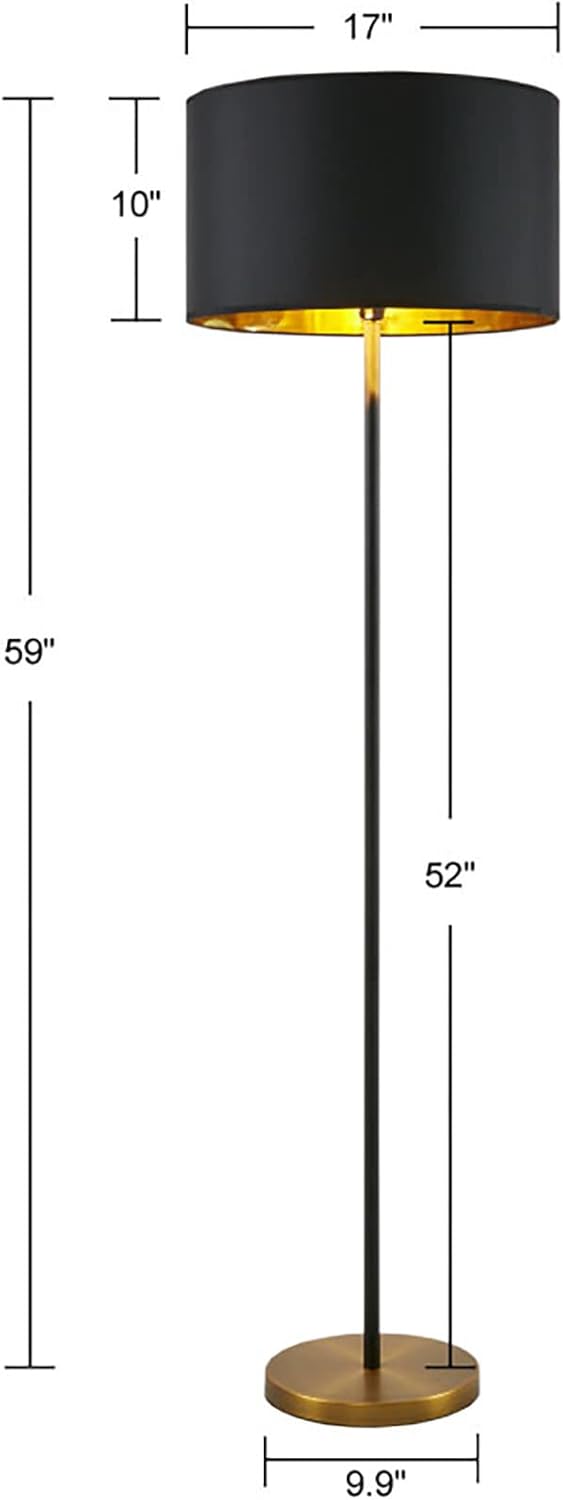 INKIVY Modern Floor Lamp with Gold and Black Design