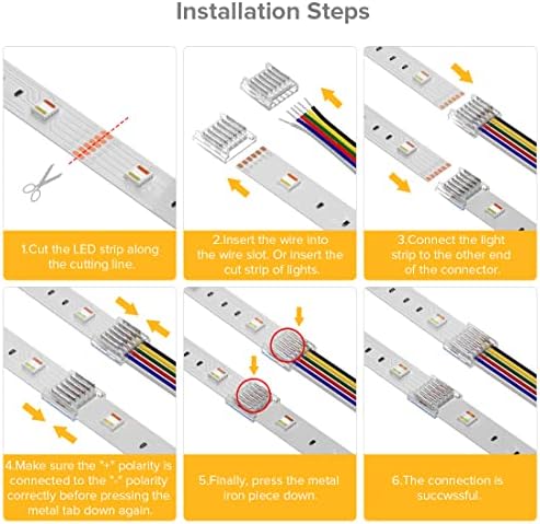 BTF-LIGHTING SMD 6 Pin 12mm LED Strip Connector Kit