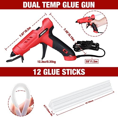 Arrow GT100DT Dual Temp Glue Gun Kit with 12 Sticks