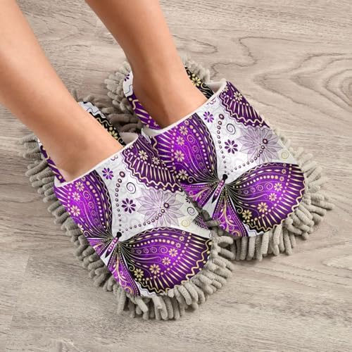 Sinestour Butterflies Mop Slippers for Floor Cleaning