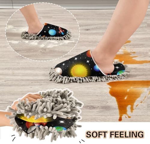 Sinestour Space Galaxy Mop Slippers for Floor Cleaning 1