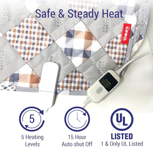 ILWOUL Heated Mattress Pad with 5 Heat Settings and Auto Shut Off