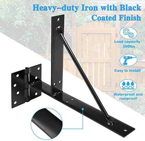 Heavy Duty Iron Fence Gate Corner Brackets Kit