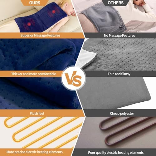 Myiosus Weighted Heating Pad with 3 Heat Settings 6 Massage