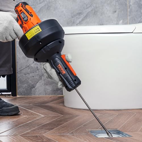 VEVOR 12V Electric Drain Auger with 25FT Cable