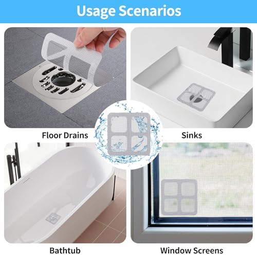 TUMEYET 50-Pack Drain Hair Catcher Sticker 39x39 Inch