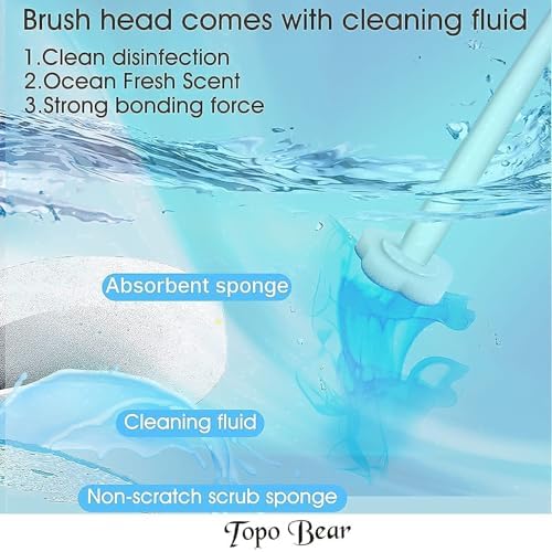 Topo Bear Toilet Brush Holder with 72 Refills and Fresh Scent