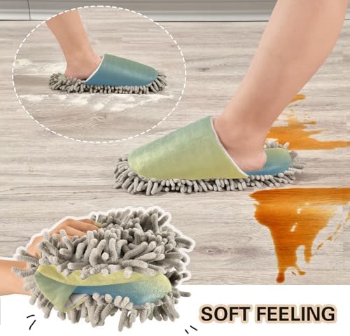 Sinestour Gradient Mop Slippers for Cleaning