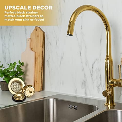 Mudder 3 Pcs Kitchen Sink Drain Strainer Set Light Gold
