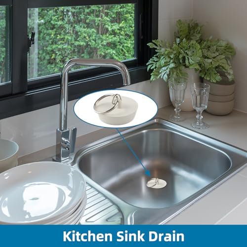 Hibbent 6-Piece Drain Stopper Set White 1