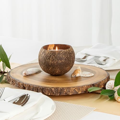 Restaurantware Coco Casa Coconut Shell Candle with Wooden Wick