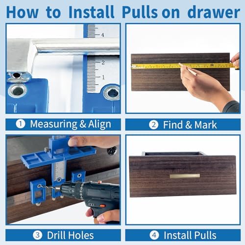 KingCharles Cabinet Handle Jig with 3pcs Drill Bits