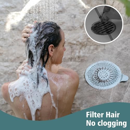 2 Pack Silicone Hair Catcher for Shower and Bathtub