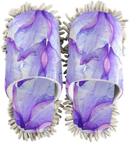 Sinestour Purple Flower Petal Mop Slippers for Floor Cleaning 1