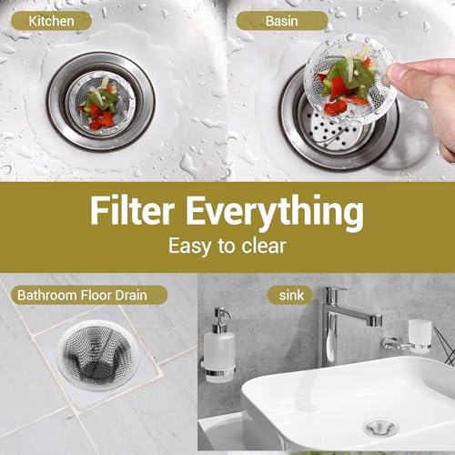 Heclia 5pcs Tub Drain Hair Catcher Silver 1