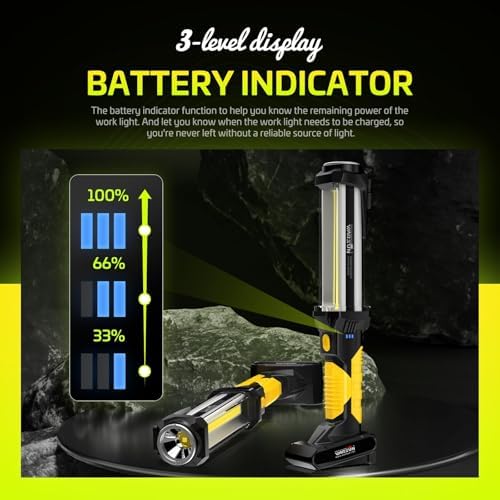 WARSUN Rechargeable LED Work Light 1500 Lumens Magnetic Base