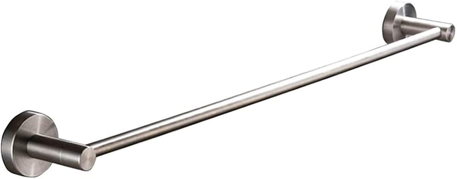 Round Towel Rail Bar for Bathroom Stainless Brushed Finish Single