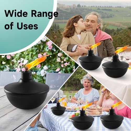4 Pack Metal Table Top Torches with Refillable Fuel
