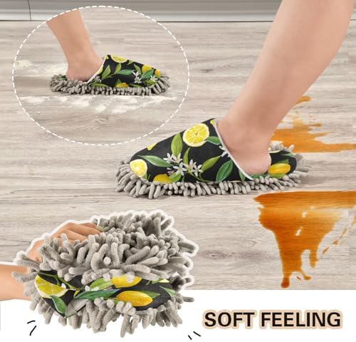Sinestour Lemon Tree Mop Slippers for Floor Cleaning