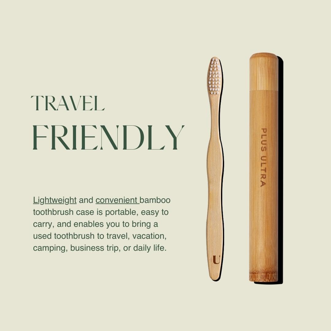 Plus Ultra Kids Portable Bamboo Toothbrush Case