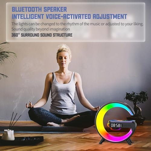 LED Atmosphere Lamp with Bluetooth Speaker and Charging Function