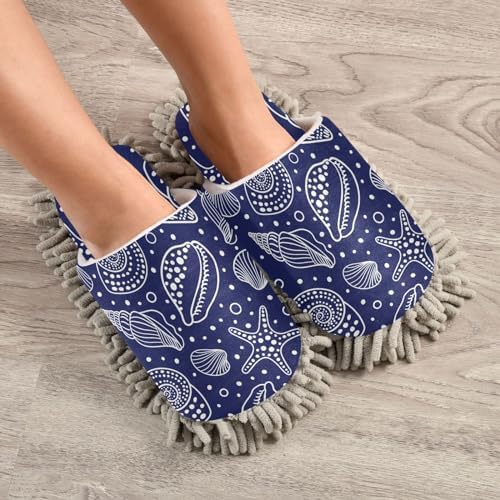 Kigai Microfiber Slippers Ocean Pattern Blue