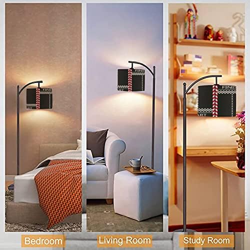 Arc Floor Lamp with Remote Control and Footswitch Black