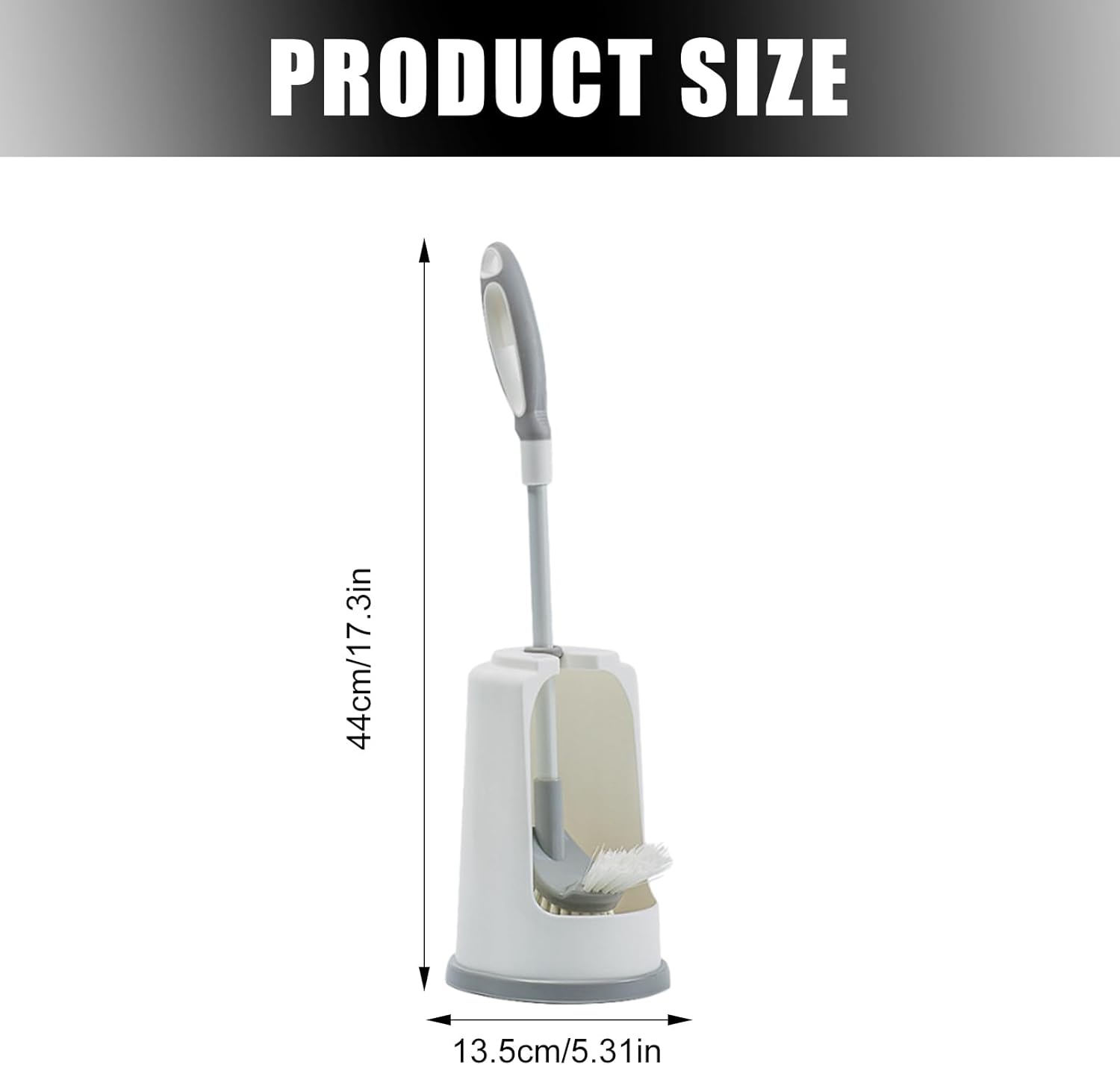 AYKHDS Toilet Brush with Holder Long Handle Tiles Stain Remover Space Saving Design