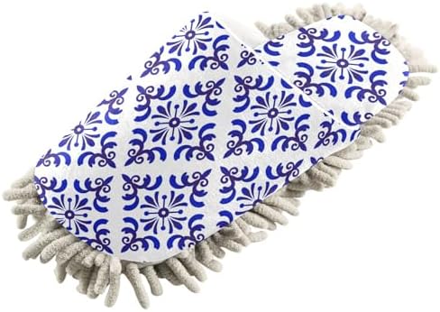 Kigai Microfiber Cleaning Slippers for Men and Women Blue White