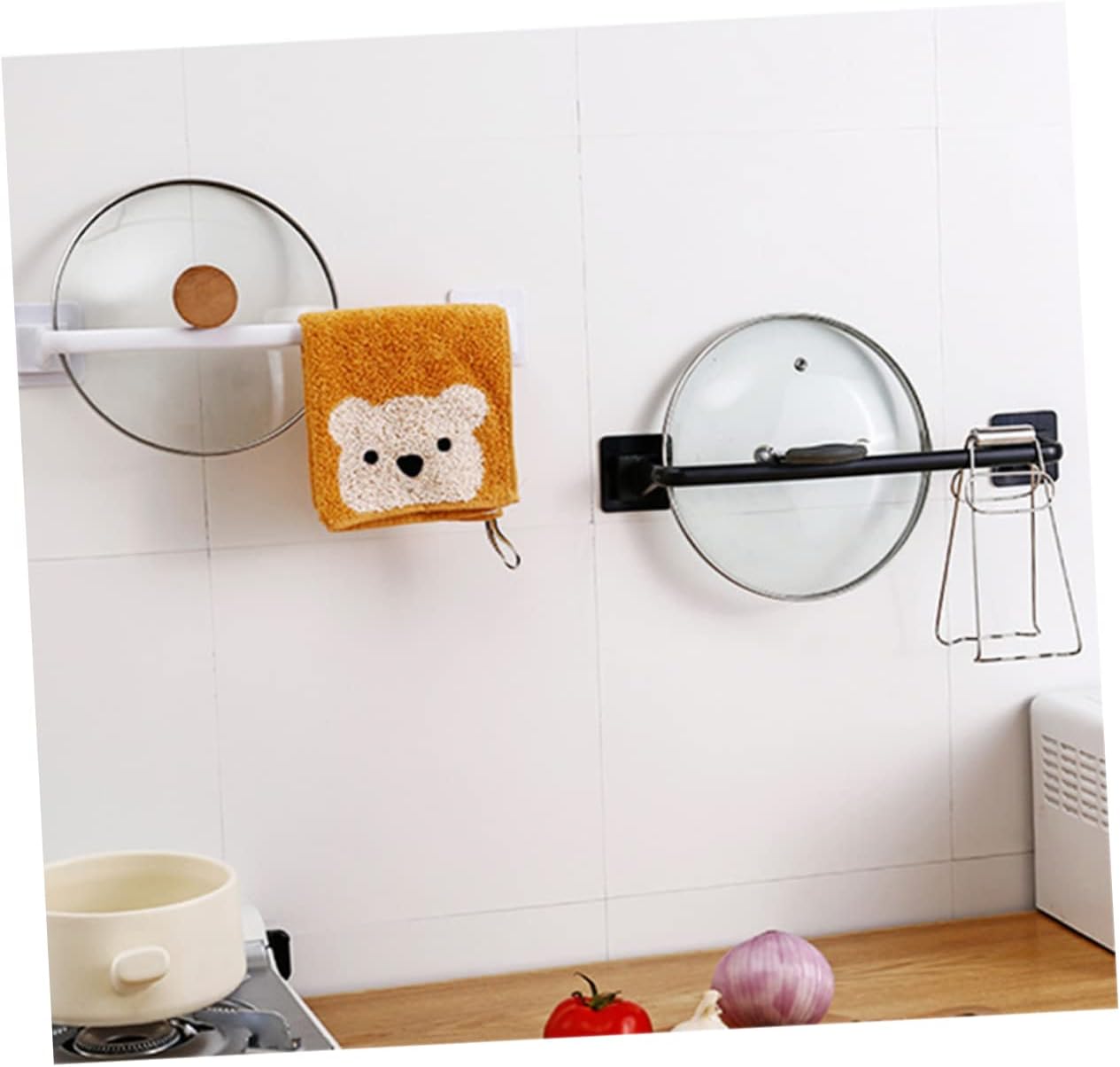 TEHAUX Modern Single Towel Holder Black No Drill Design