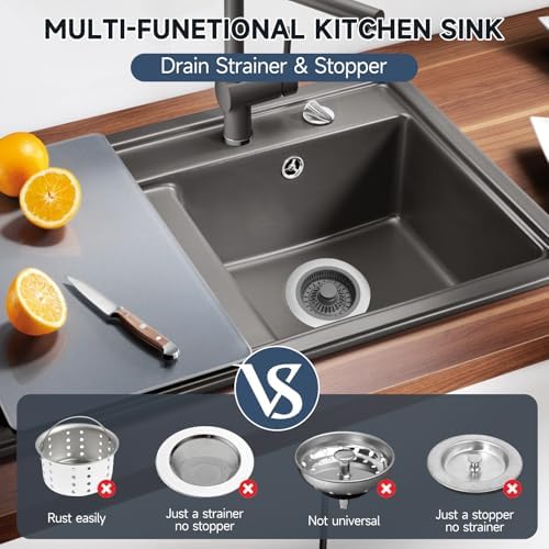 IKY 3 in 1 Kitchen Sink Drain Strainer Stopper Combo 1