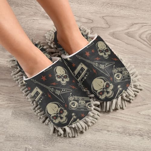 Sinestour Skull Mop Slippers for Floor Cleaning