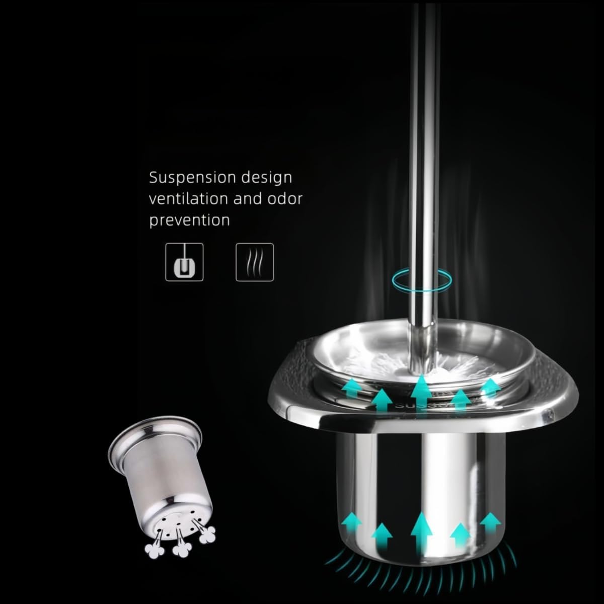 Aviation Aluminum Toilet Brush with Wall Bracket