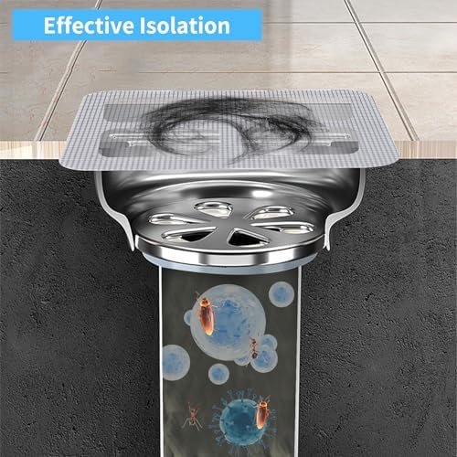 TUMEYET 50-Pack Drain Hair Catcher Sticker 39x39 Inch