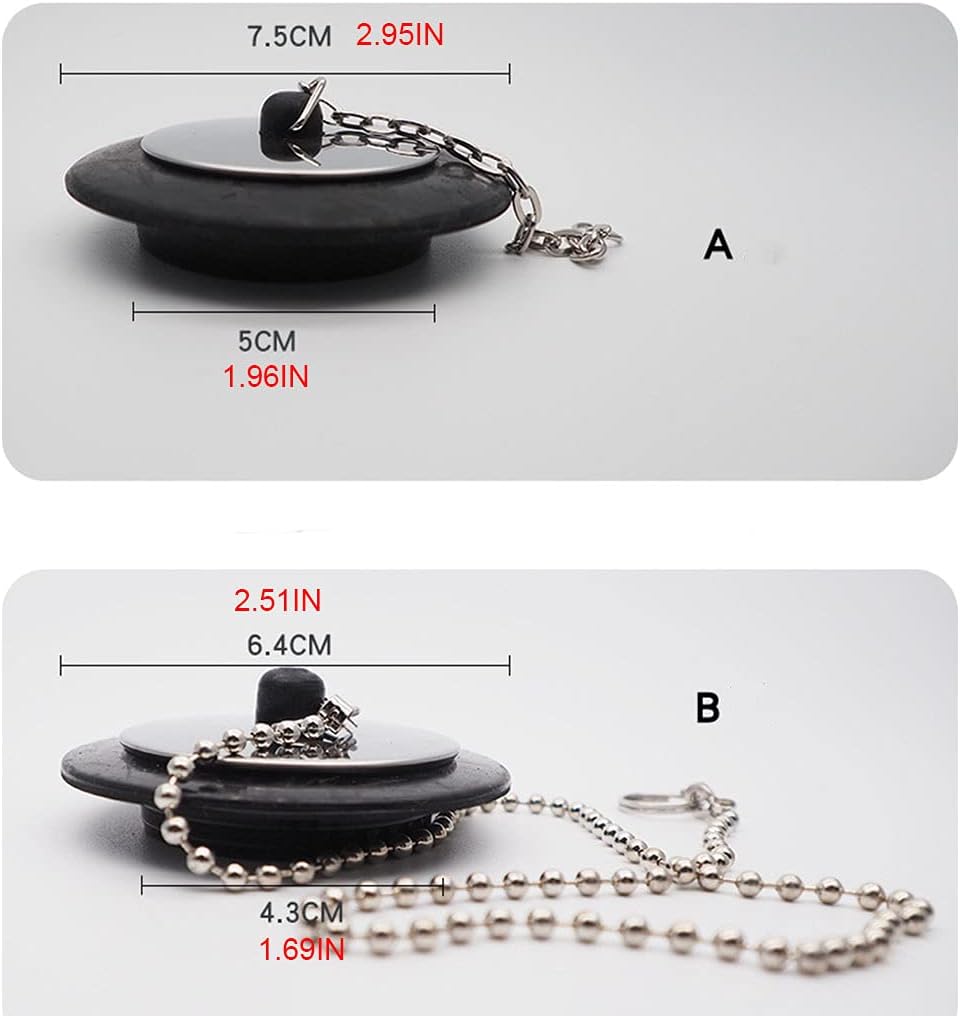 Rubber Choke Drain Stopper with Chain 1PC