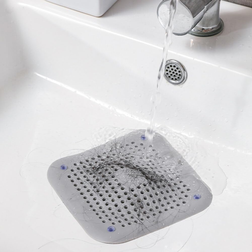 Surakey 2 Pieces Shower Drain Hair Catcher with Suction Cups