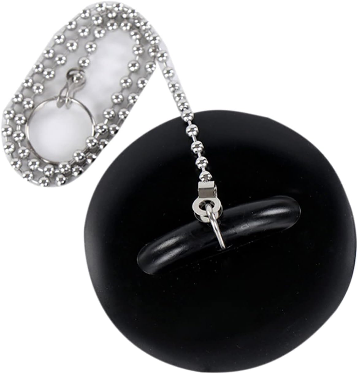 Bathroom Sink Drain Stopper with Chain Rubber Plug 1