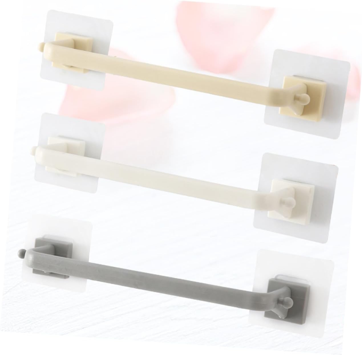 STOBOK 2Pcs Plastic Towel Bar Set Durable Space Saving Bathroom Holder