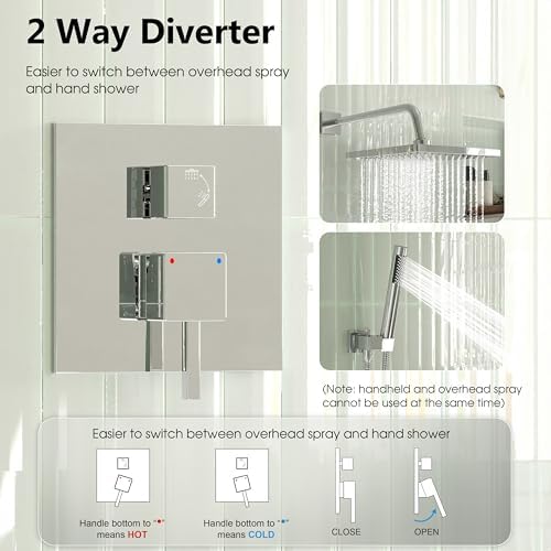 Esnbia Chrome Rain Shower System with 10-Inch Head