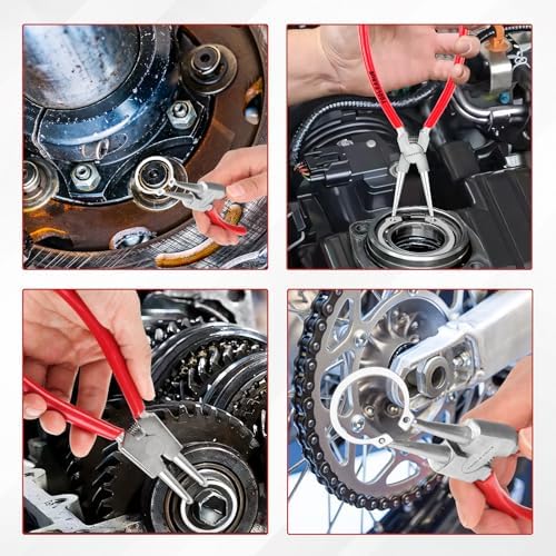 TOOLEAGLE 4 Pcs Snap Ring Pliers Set Heavy Duty